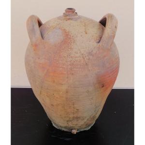 Terracotta Vinegar Jar From The Puisaye Region - 19th Century