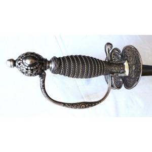Officer's Sword Mounted Entirely In Silver With A Donkey - 18th Century - Louis XV - Louis XVI