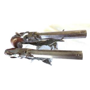 Pair Of Duel & Shooting Pistols With Chest And Percussion - 2nd Empire - Nap III° - 19th Century