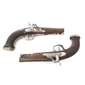 PAIRE DE PISTOLET - II° EMPIRE - PLATINE SIGNE " TERNAC " - XIX°