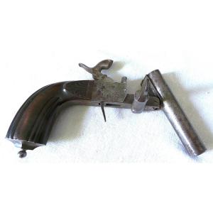 PISTOLET A CANON BASCULANT PAR CLEF DE VERROUILLAGE ET DETENTE RENTRANTE - XIX°