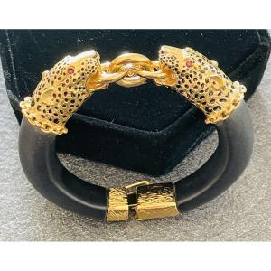 BRACELET OUVRANT " THE DUCHESS OF WINDSOR PANTHER " -FRANKLIN MINT -1987- XX°
