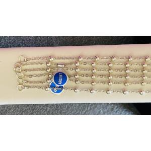 ENSEMBLE DE 6 BRACELETS EN ARGENT A DECOR DE BOULLE  ALTERNEES - XX°