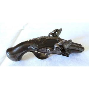 Travel Flintlock Pistol — Side-by-side Barrels — 18th Century — Louis XV — 1760