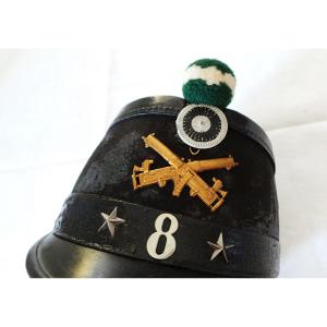 SHAKO DE MITRAILLEUR SUISSE - 8 EME REGIMENT - MODELE 1888 -CANTON FRIBOURG