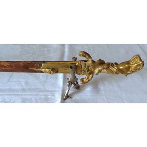 Bronze Hunting Dagger - "atlas With A Boar's Head" - 19th Century - With Sheath