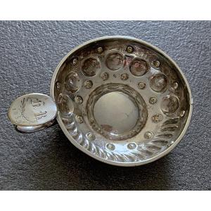 Maconnique Wine Glass - Ribbing And Dots - Decoration Featuring A Second Supervisor & The Initials "h.r." 1859 - 19th Century