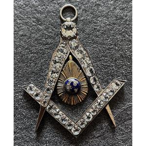 Masterpiece Jewel - 800 Silver & Rhinestones - Brass & Enamel - Second Empire - 19th Century