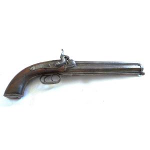 Fort Pistolet With Two Stacked Barrels And A Movable Rod - Second Empire -