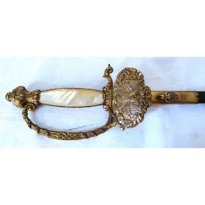 EPEE DE COMMISSAIRE DES POUDRES ET SALPETRES , MODELE 1852 - II° EMPIRE- XIX°