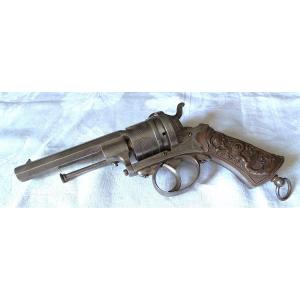 REVOLVER II° EMPIRE- CARCASSE OUVERTE A BROCHE- XIX°