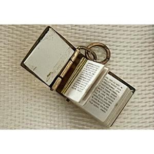 Miniature Prayer Pendant — Binded Book — In 4 Languages — 20th Century