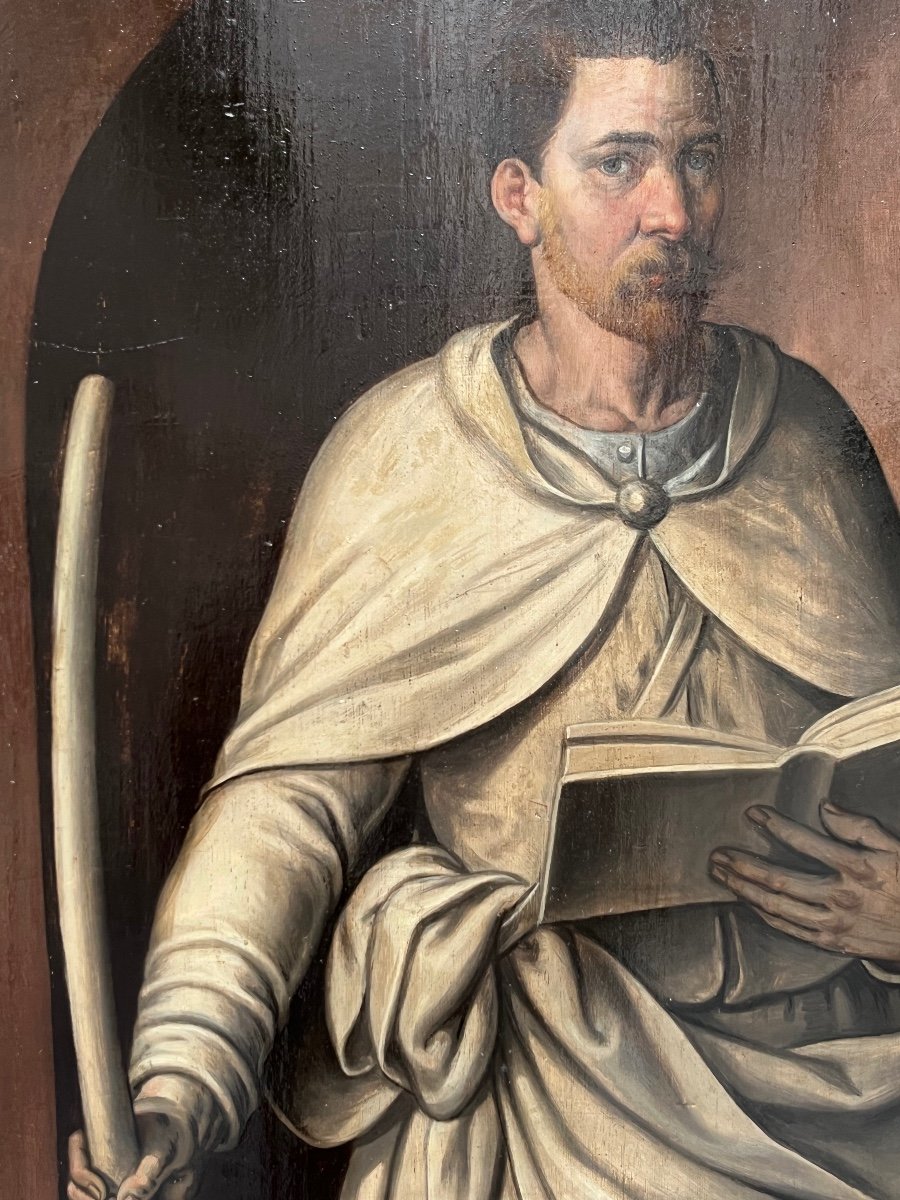 Old Oil Painting On Panel 16th Century Dutch Saint Simon - Vocation John And Jacques-photo-3