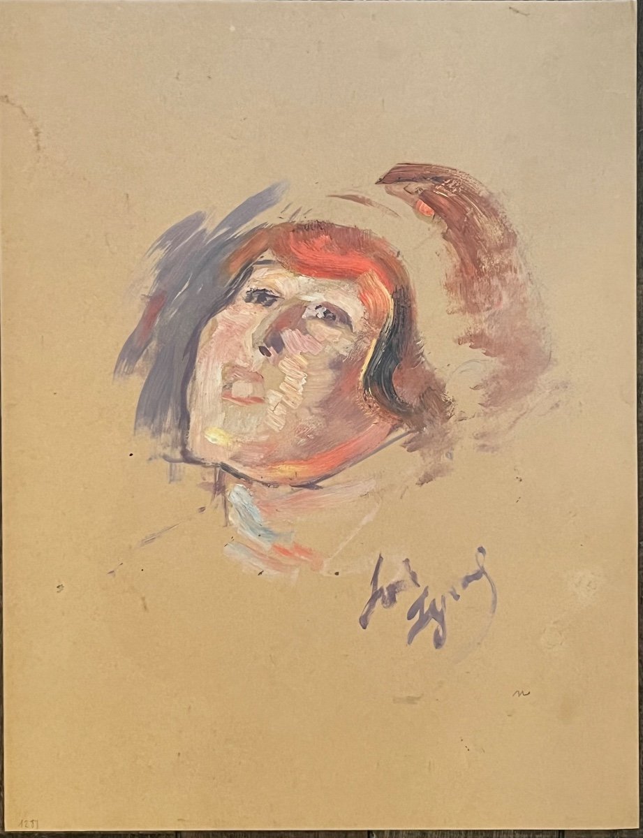 Louis Legrand Huile Sur Papier Portrait De Femme1900 Paris Opéra Danseuse 
