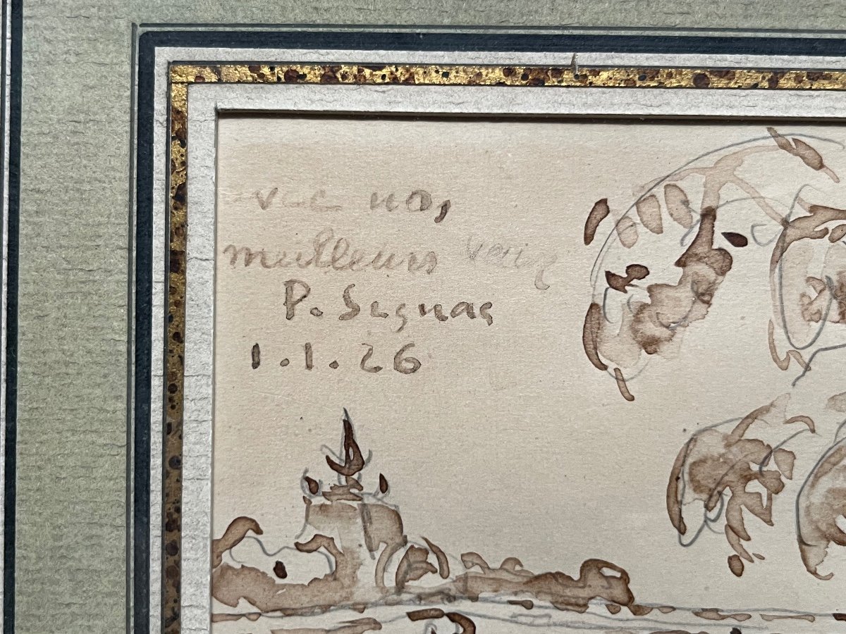 Paul Signac Brown Ink On Paper Musée d'Orsay Pont Royal Seine Paris Impressionism-photo-3