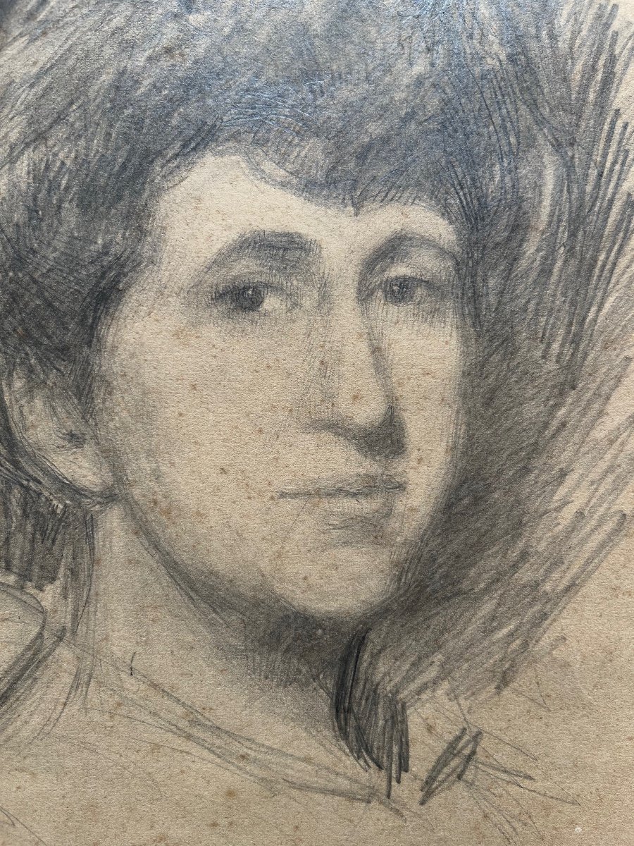 Henri Le Sidaner Original Drawing Pencil Portrait Of Woman Impressionism-photo-2