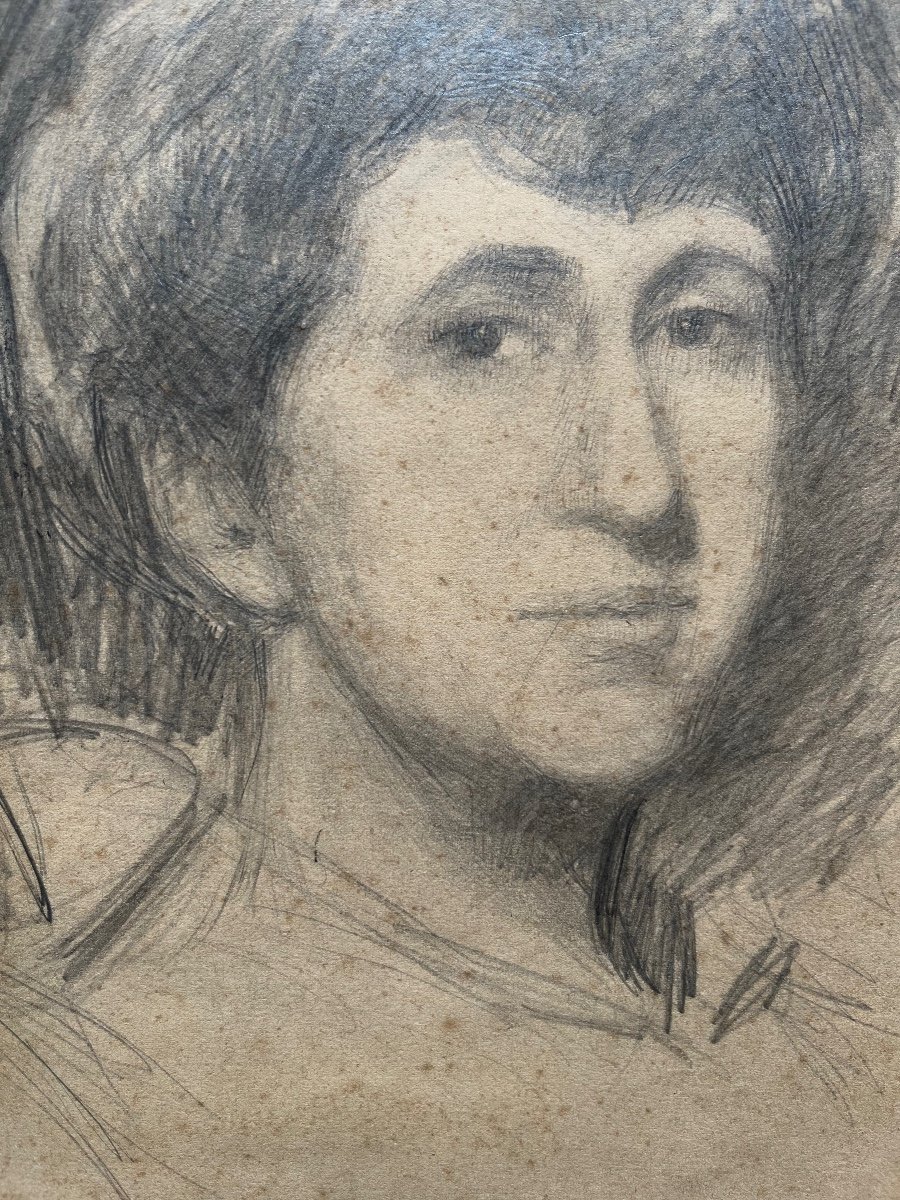 Henri Le Sidaner Original Drawing Pencil Portrait Of Woman Impressionism-photo-3