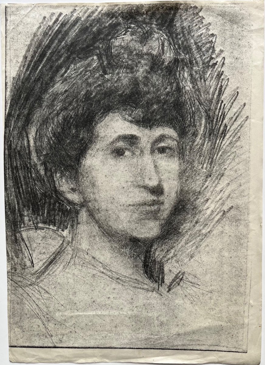 Henri Le Sidaner Original Drawing Pencil Portrait Of Woman Impressionism-photo-2