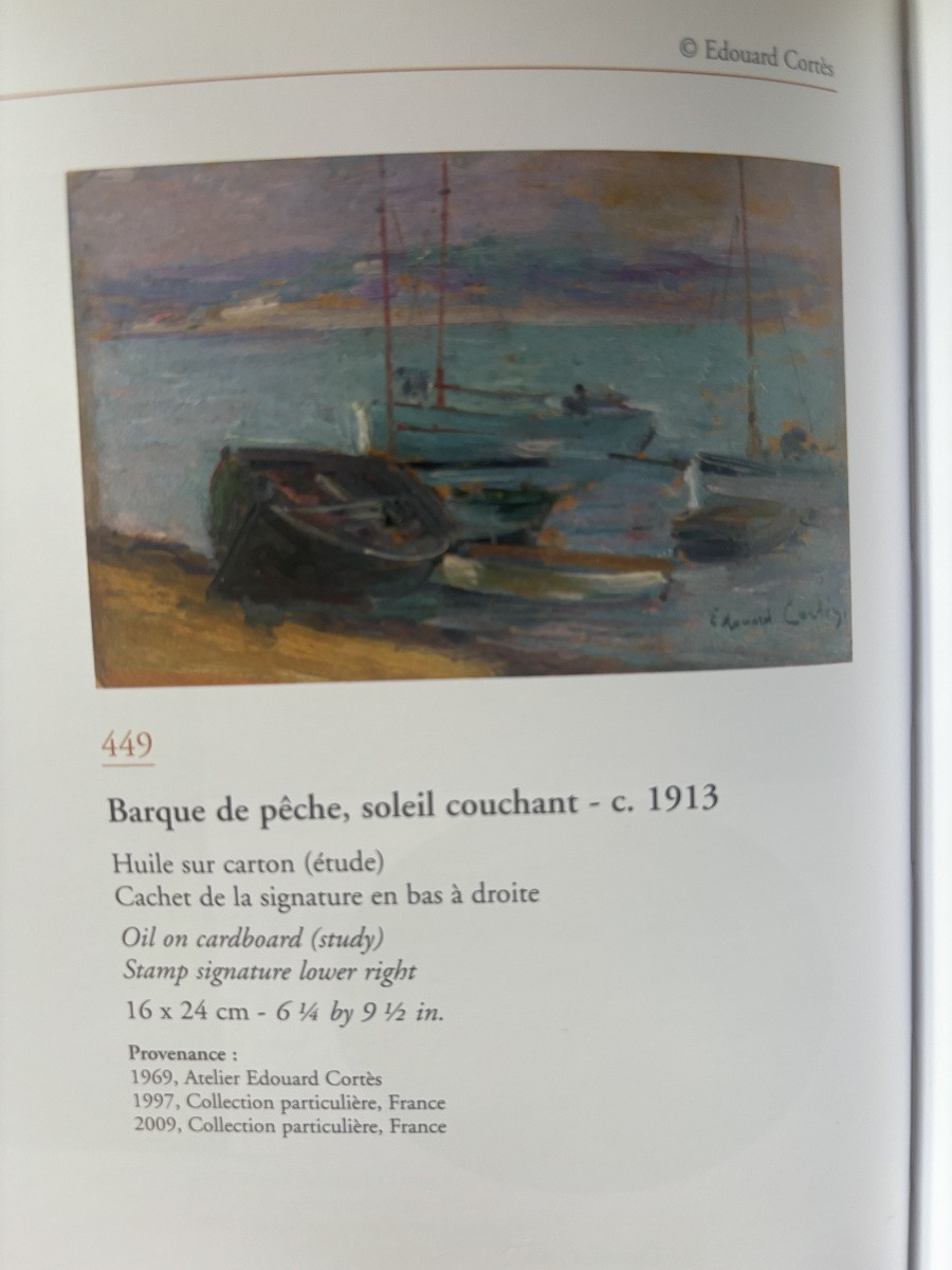 édouard Cortès Fishing Boats Sunset Around 1913 Marine Catalogue Raisonné Volume 2-photo-2