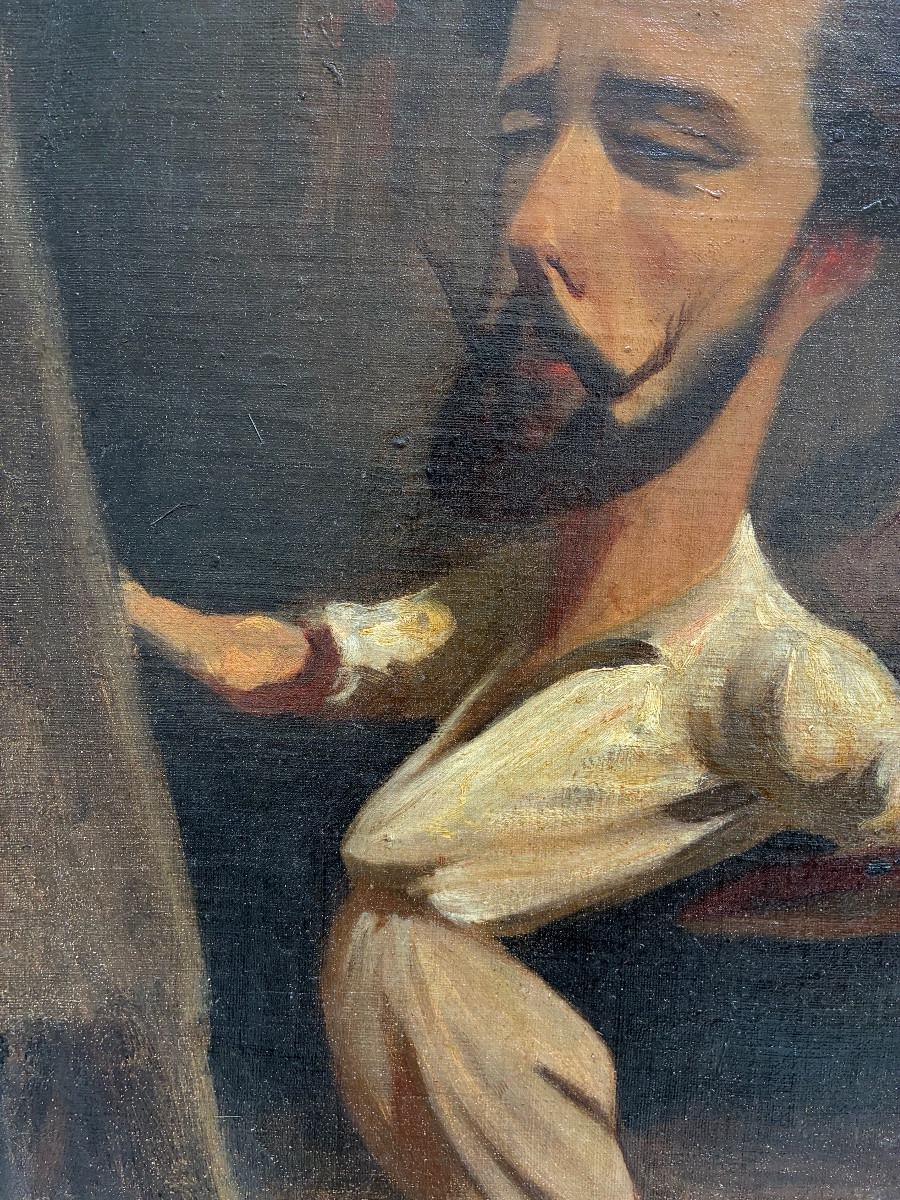 Portrait Of A Man With A Palette Caricature 19th Century Self-portrait Palette-photo-1