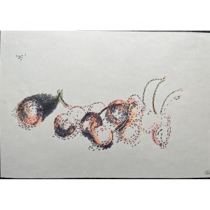 Dora Maar Drawing In Felt-tip Pencil Cherry Pointillism Picasso 
