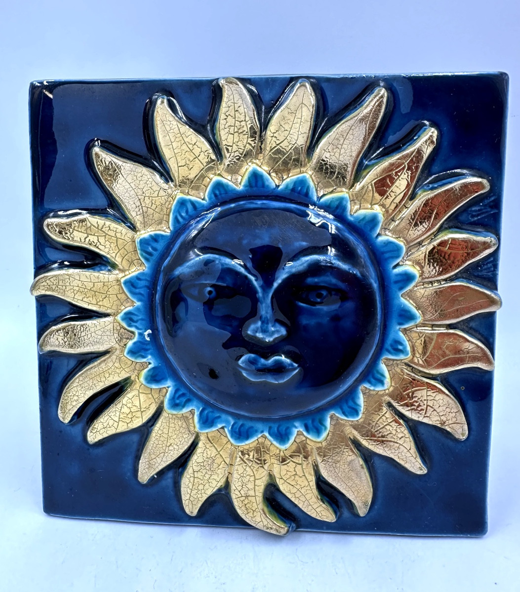 Mithe Espelth Sun Midnight Blue Gold Ceramic Box