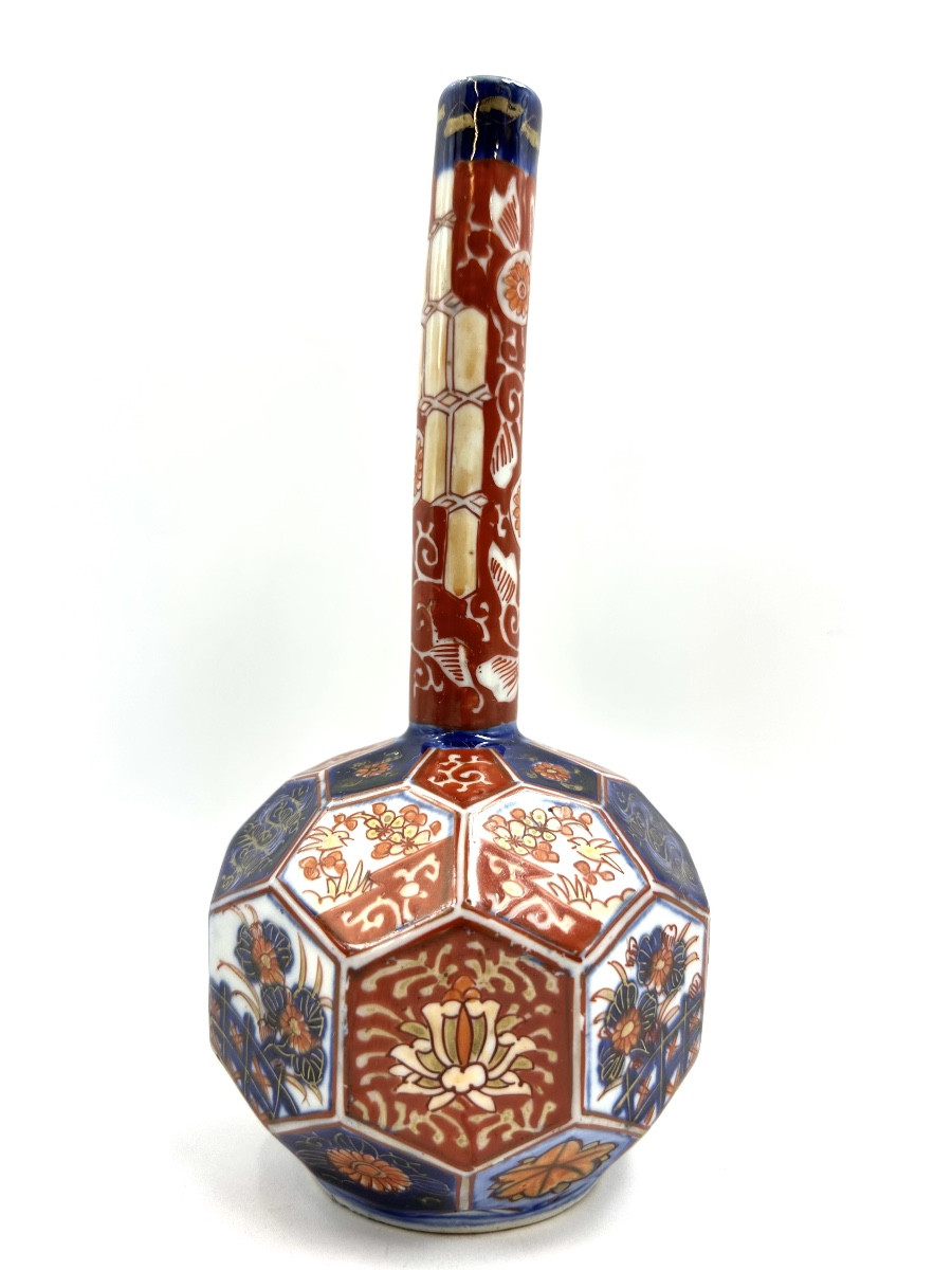 Bouteille Saké  porcelaine Japon Imari XIXe