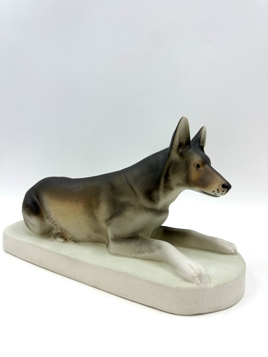 Chien Berger Allemand En Porcelaine Royal Dux Bohemia-photo-2