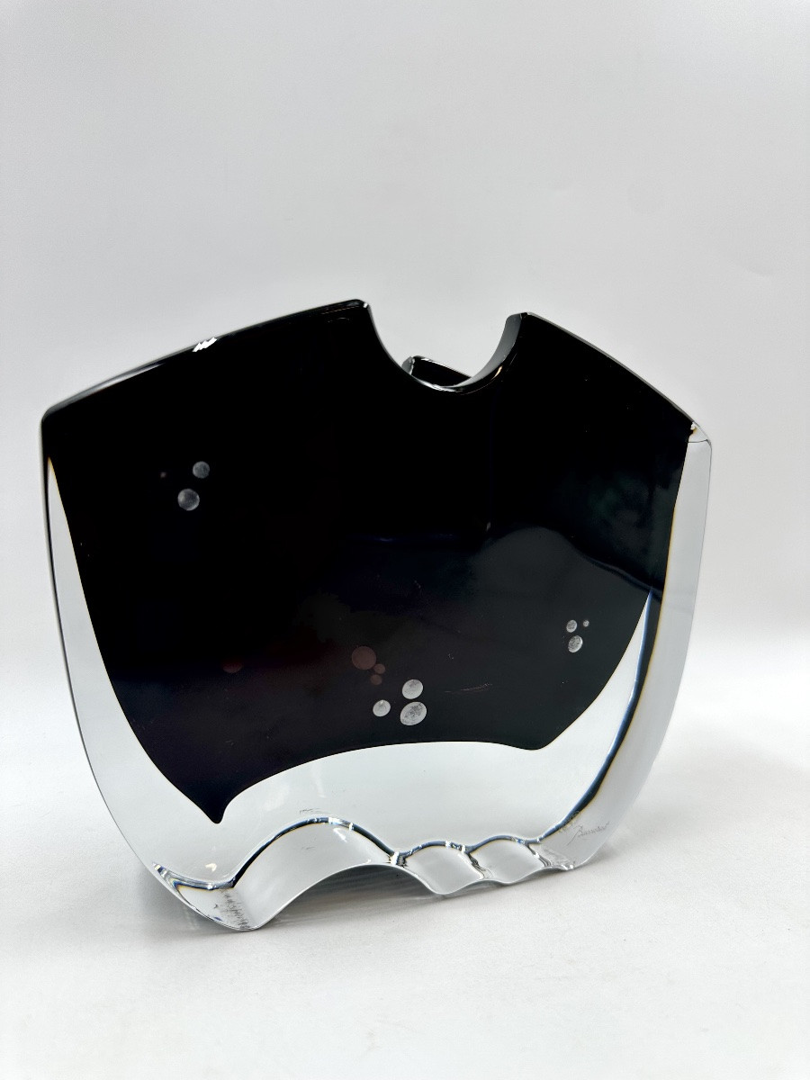 Vase En Cristal Baccarat Par Thomas Bastide Modèle Oceanie noir-photo-2