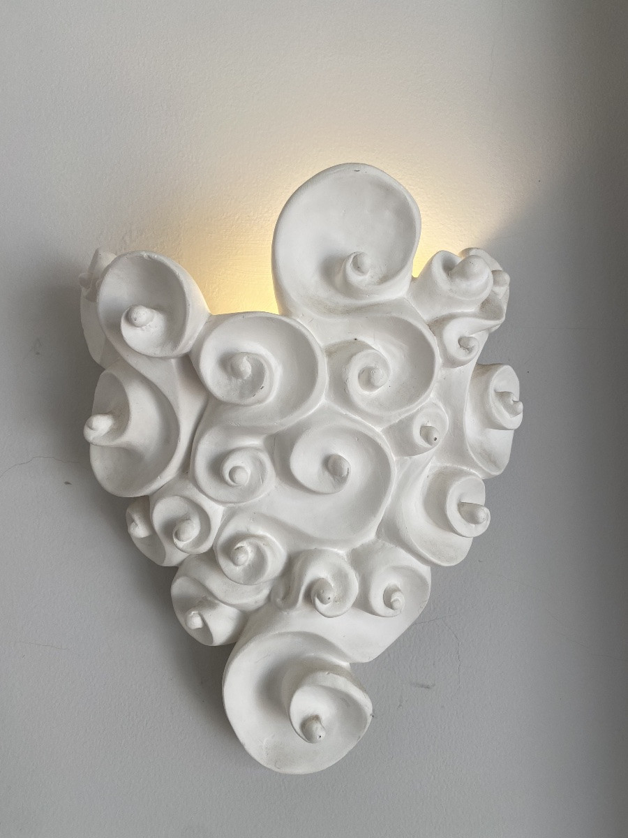 Miroir et paire appliques Jean Boggio Les Vagues-photo-3