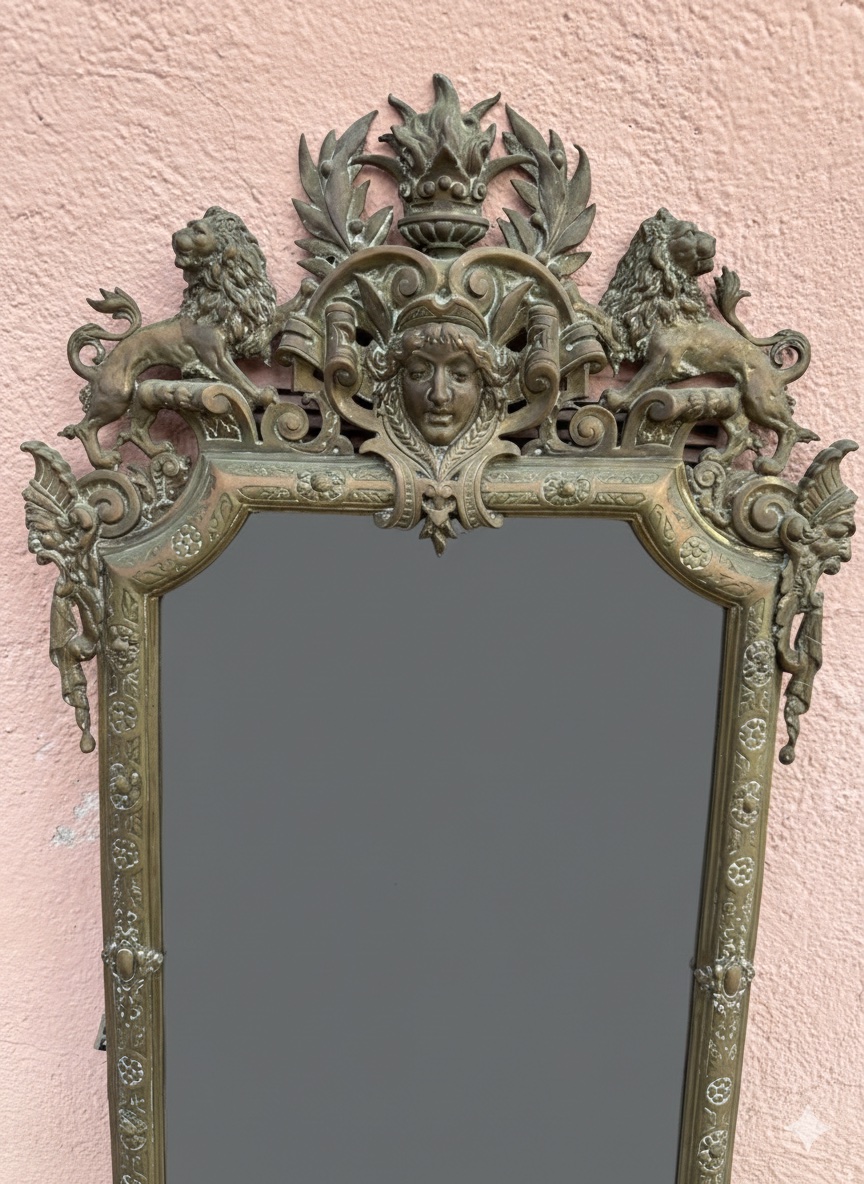 Antique Mirror Bronze Made In The Faubourg Paris Region-photo-2