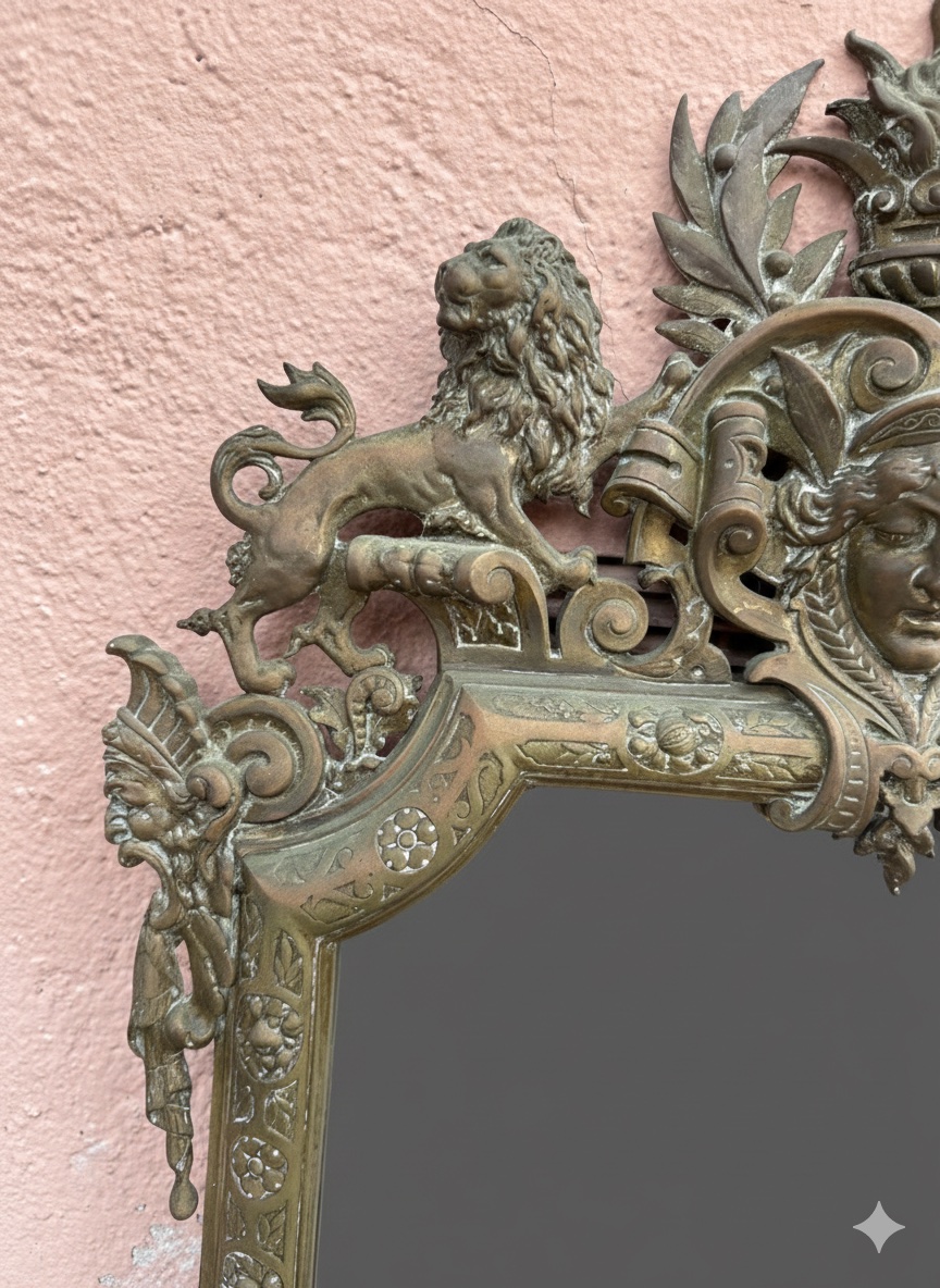 Antique Mirror Bronze Made In The Faubourg Paris Region-photo-3