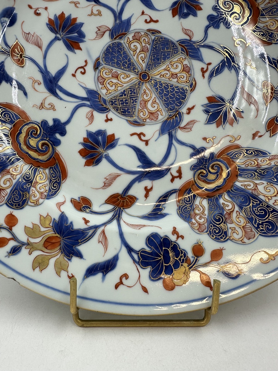 Très grand plat décor Imari porcelaine de Chine époque Kangxi-photo-2
