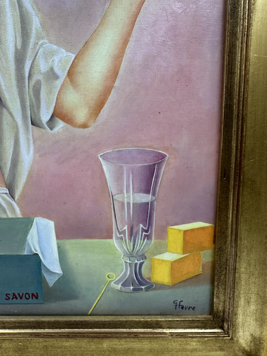Advertising Project, Oil On Canvas, By Georges Favre (1855-1938)-photo-3