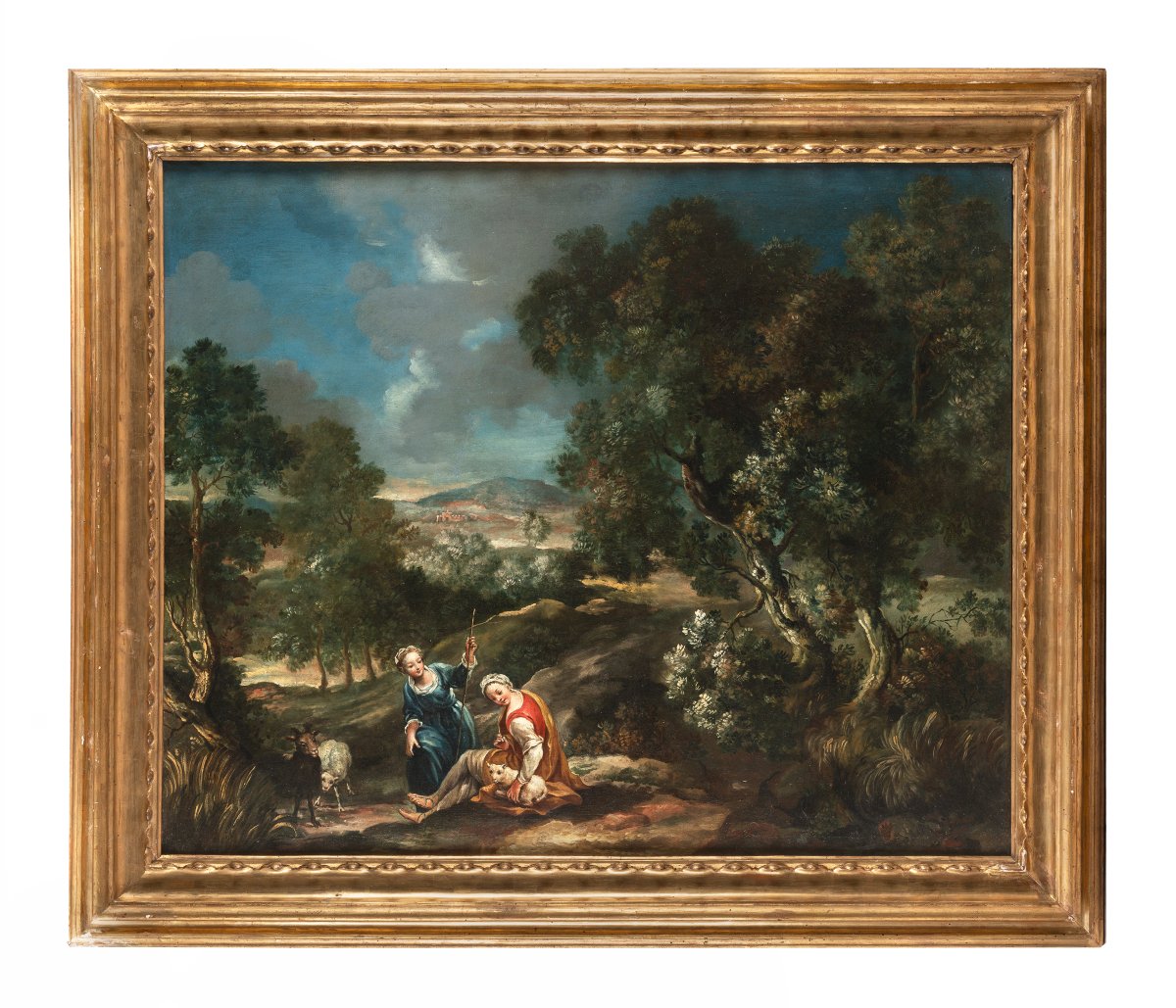 paysage avec deux bergères