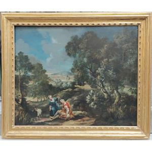 paysage avec deux bergères