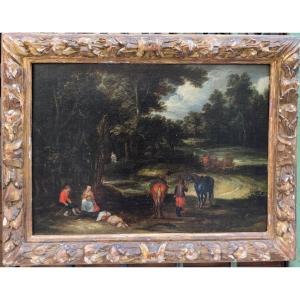 paysage avec personnages