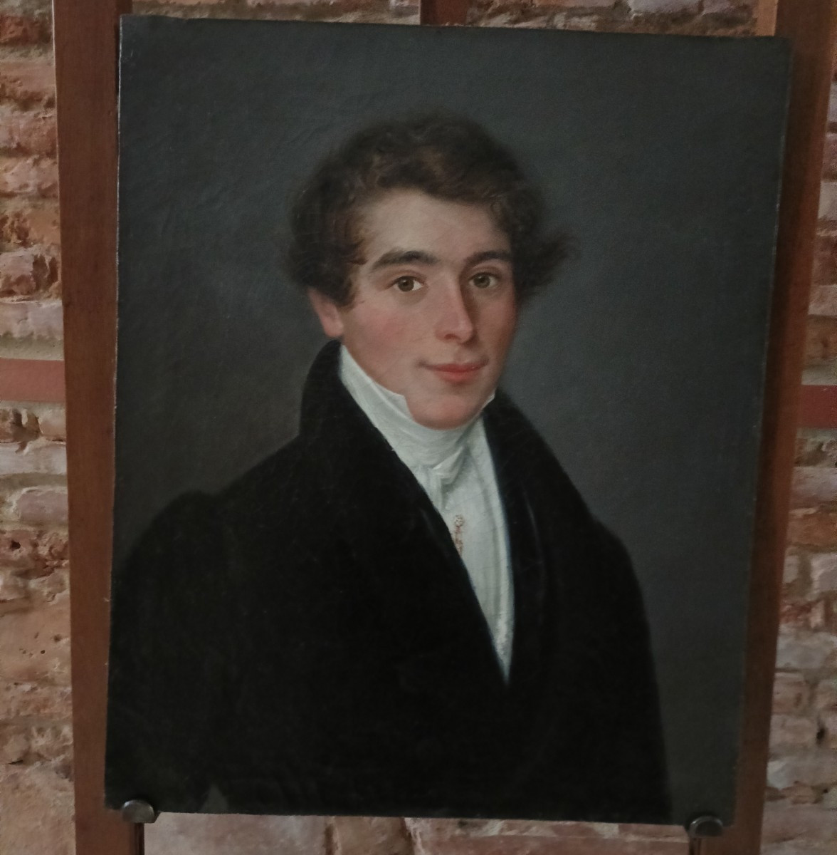 Painting Portrait Of A Young Man, 19th Century-photo-2