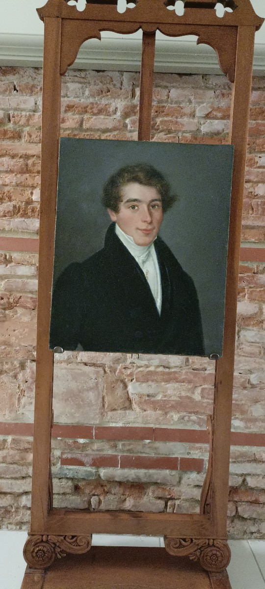 Painting Portrait Of A Young Man, 19th Century-photo-3