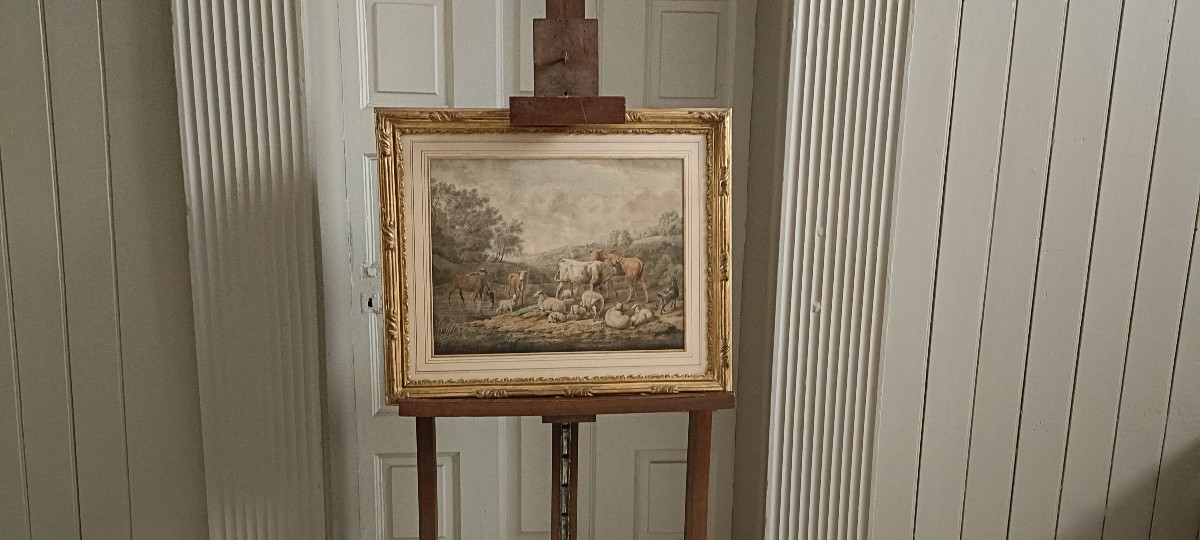 Dessin aquarelle et gouache école Hollandaise XVIIIème-photo-7