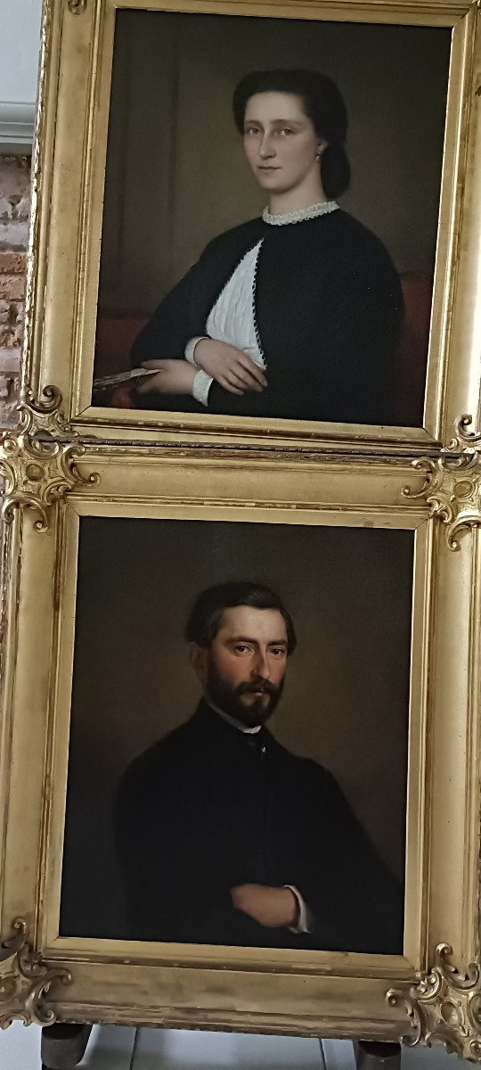 Paire d'importants portraits, école Belge XIXème, signés et datés-photo-4
