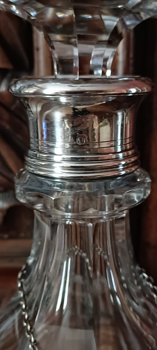 carafe Baccarat cristal et argent signée-photo-2