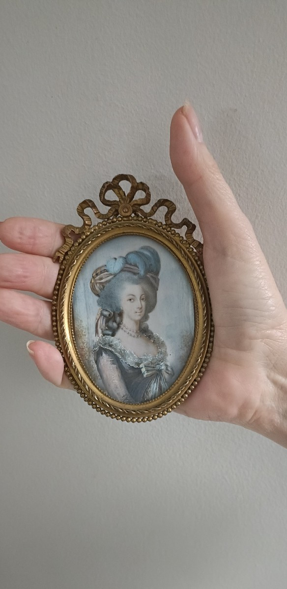 miniature portrait Marie Antoinette d'après Vigée Lebrun-photo-2