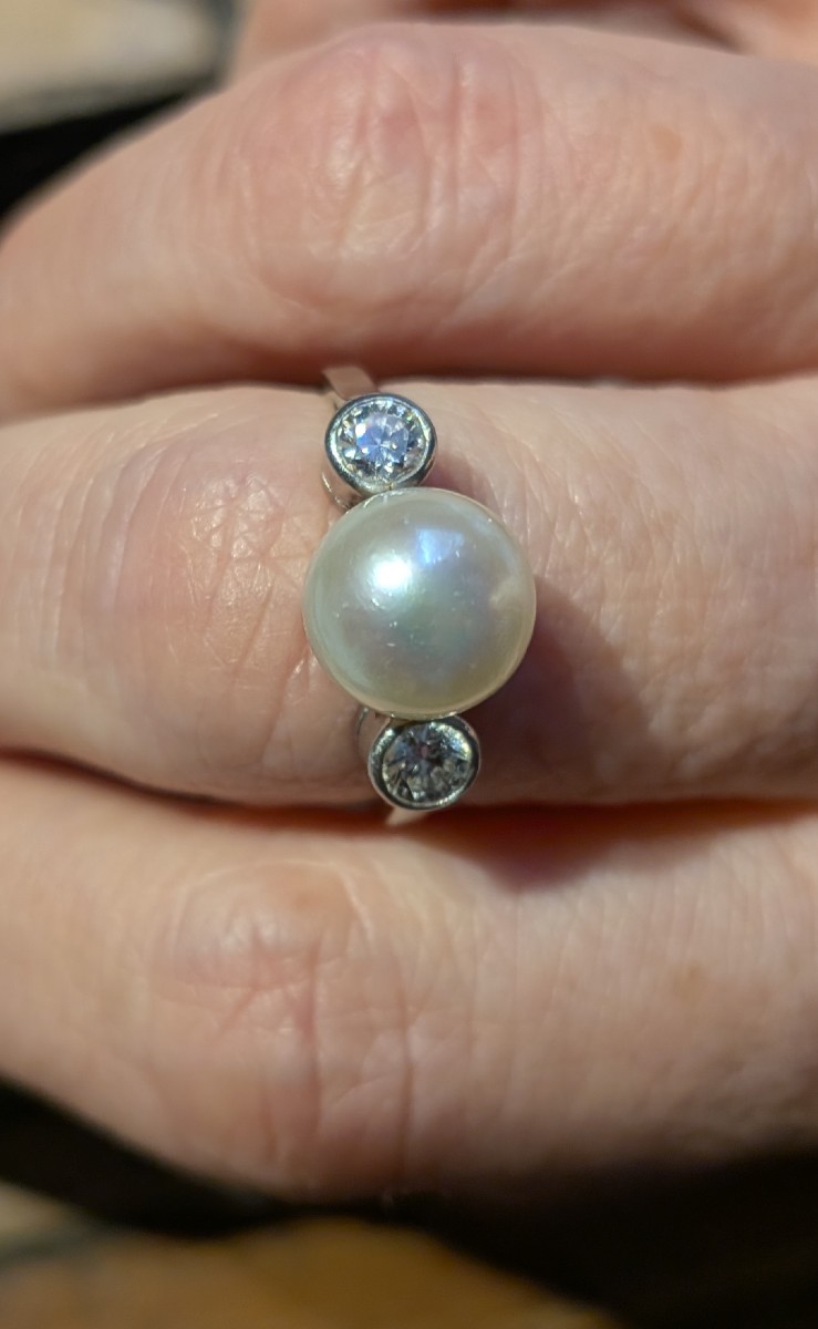 Diamond And Pearl Ring-photo-2