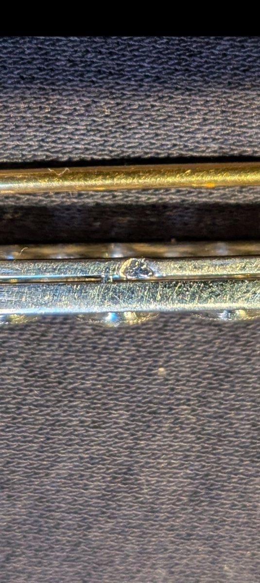 Early 20th-century Platinum, Gold, And Diamond Brooch-photo-3
