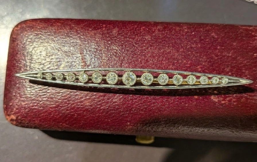 Early 20th-century Platinum, Gold, And Diamond Brooch
