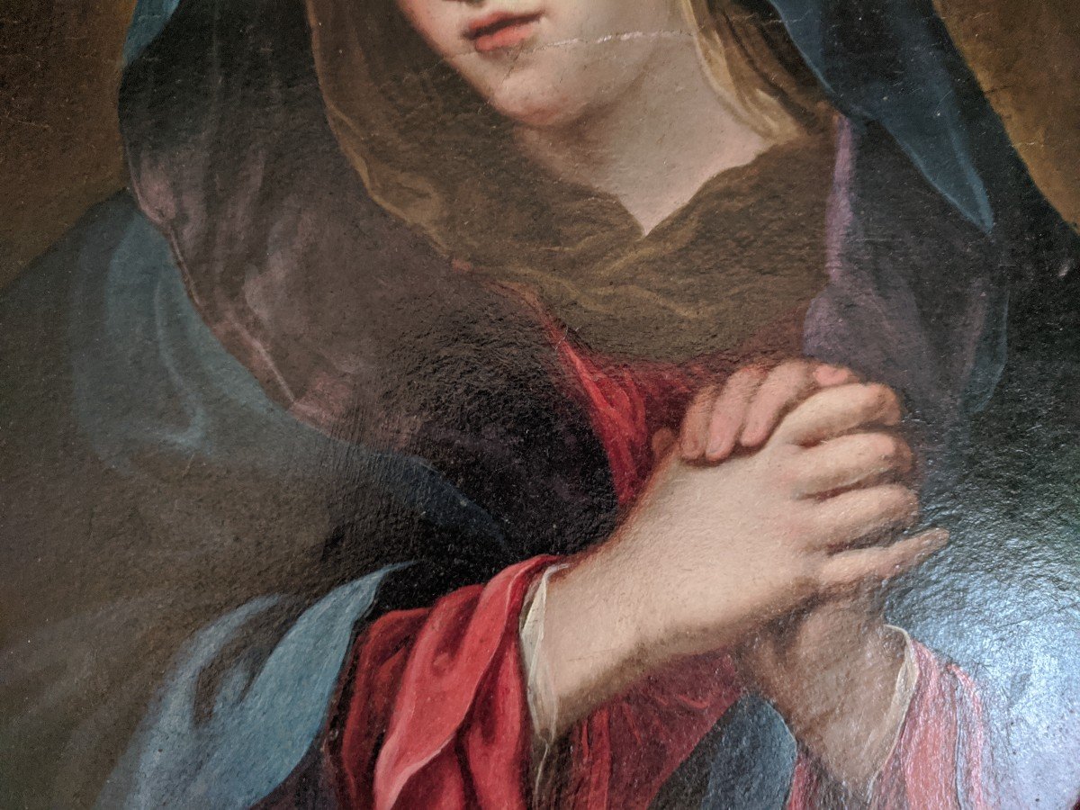 tableau  18ème vierge en prière-photo-1