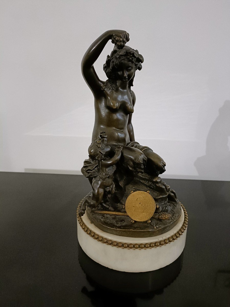 Sculpture en bronze signée Clodion de style louis XVI -photo-2