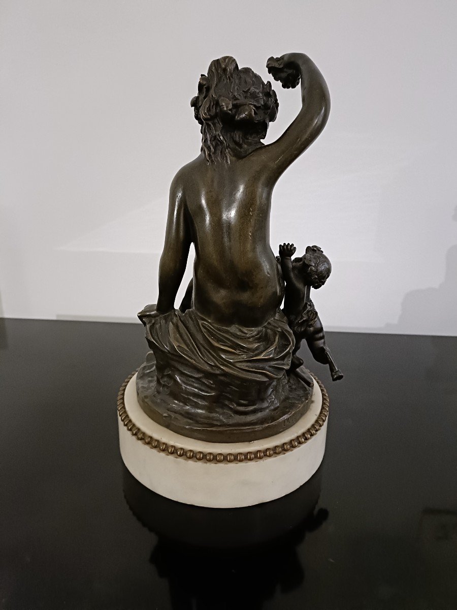 Sculpture en bronze signée Clodion de style louis XVI -photo-3