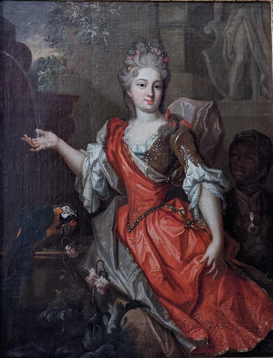Portrait en pied début XVIIIème suiveur De Largillière 